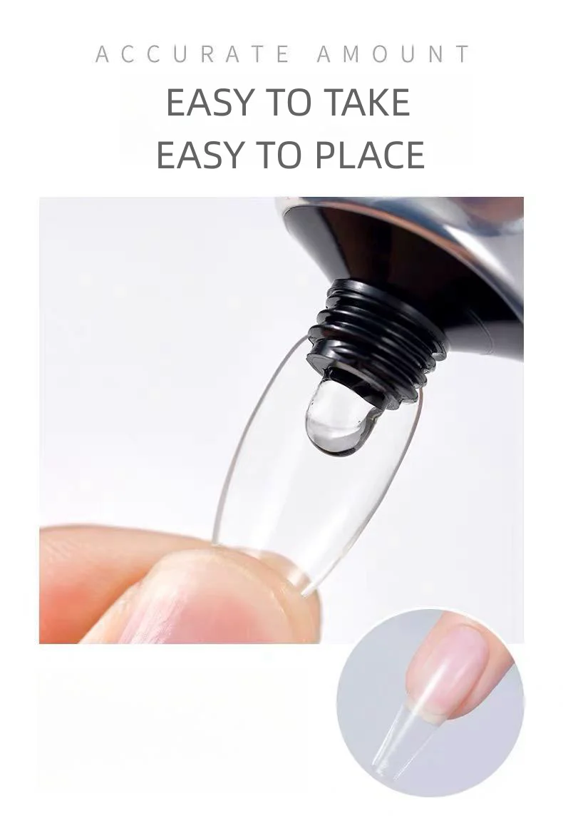 MyBeautyNails Gel X Soft Gel Tips Solid and Bottle Duo Adhesive Glue UV LED Press on Nails Solid Nail Tips Gel