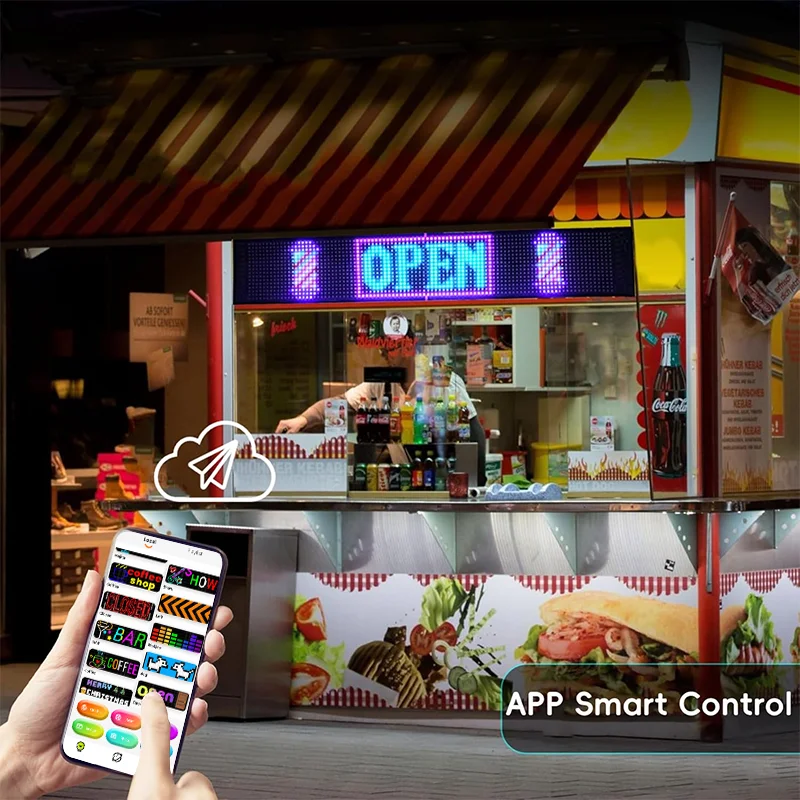 Programmable Flexible LED Displays for Car RGB Advertising Messages Running Eyes Animations Showing Soft LED Display Car Sign