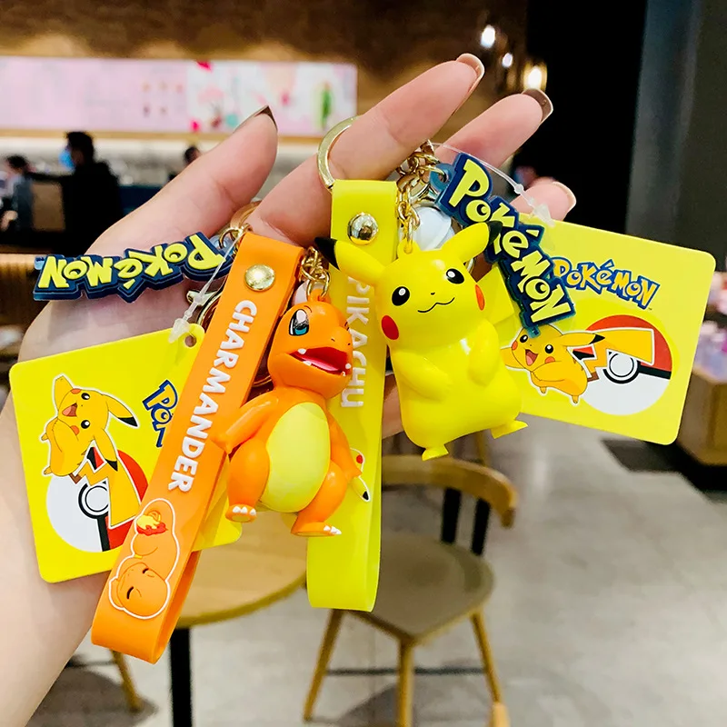 Pocket Monster PockMon Pikachu Keychain PVC Japanese Anime Keychains Anime Fans Gift