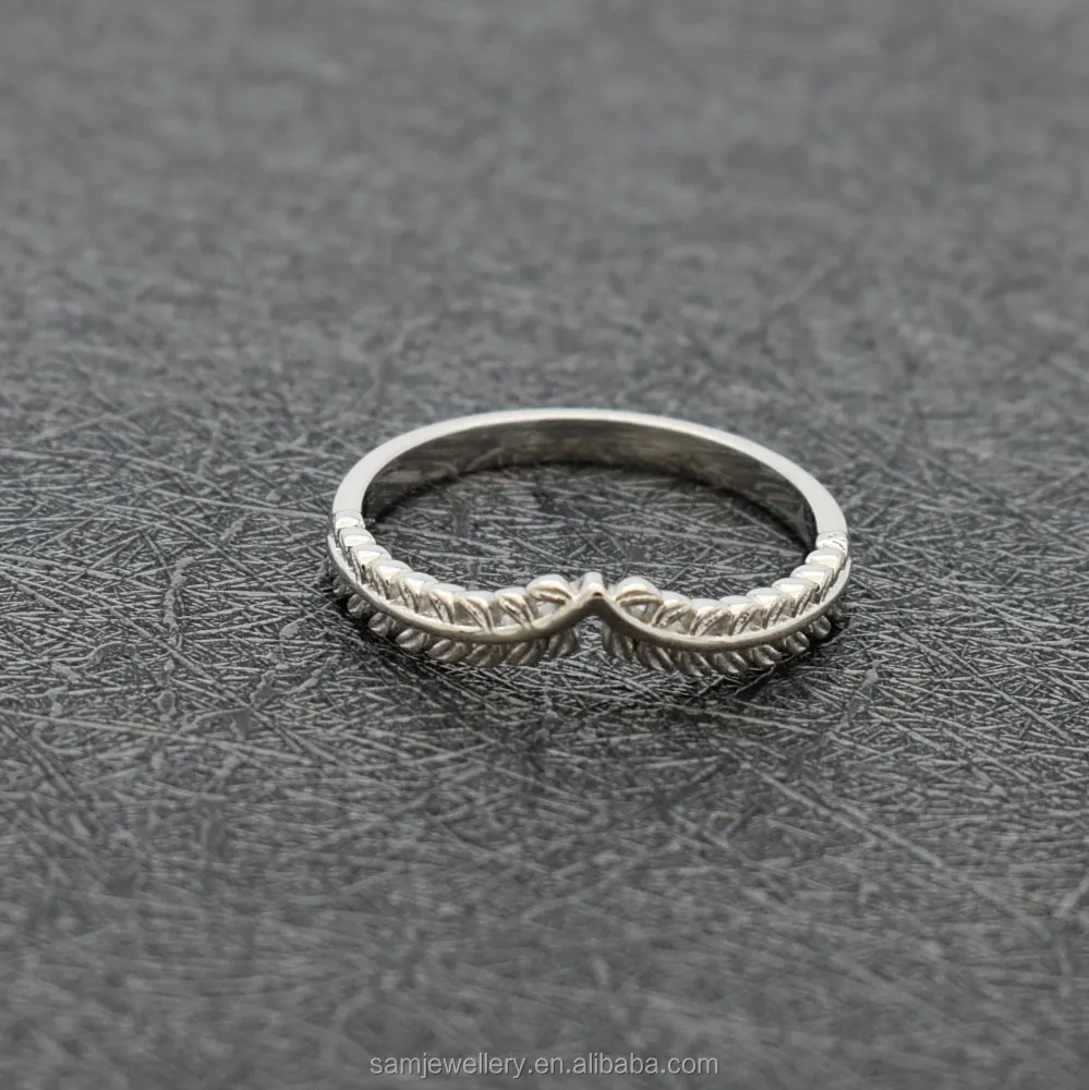 Grain Finger Ring Sterling 925 Silver Stackable Wheat Grains