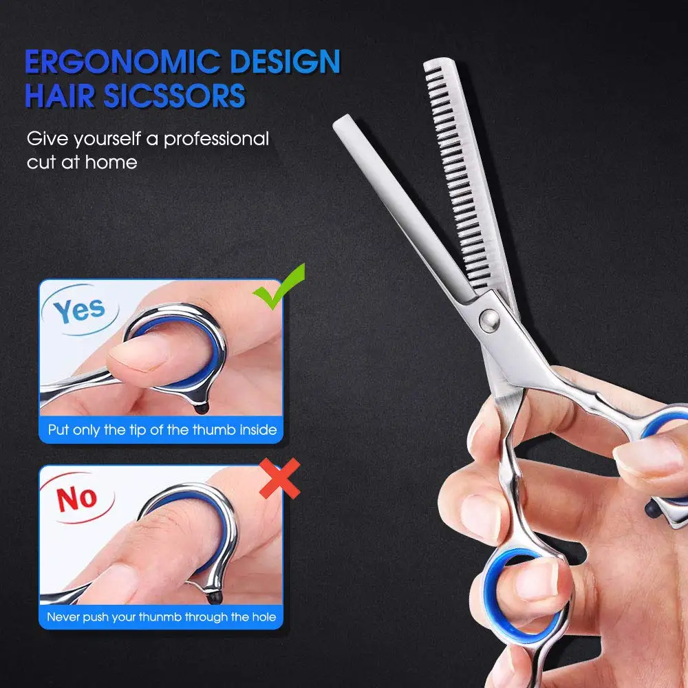 JIEYI 10 Pieces Stainless Steel Hairdressing Shears Set Hair Cutting Scissors Set