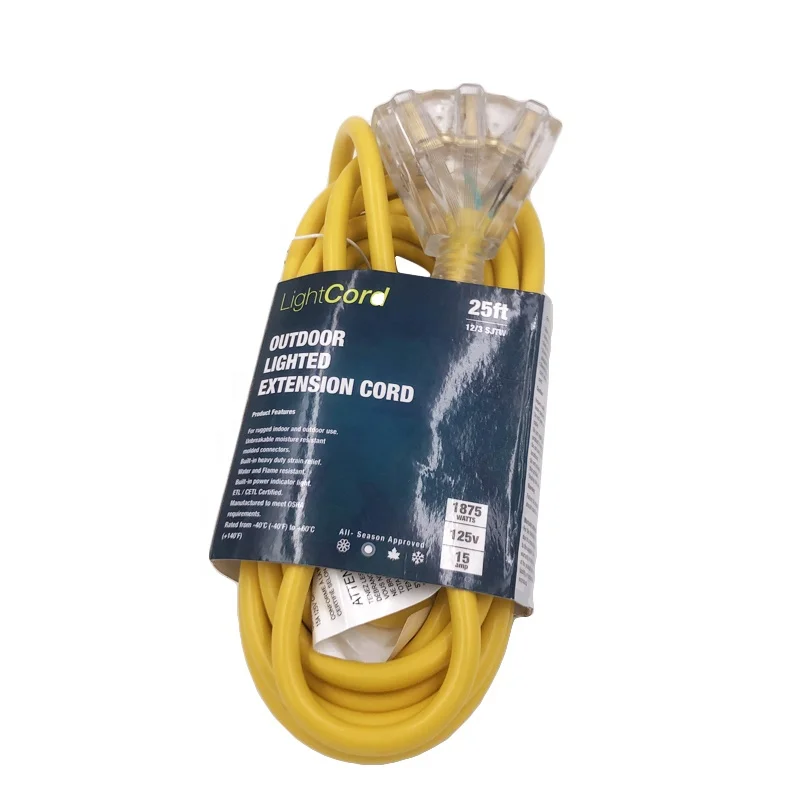 15-Amp  50-ft 10/3   Lighted Heavy Duty 3-Outlet Extension cord