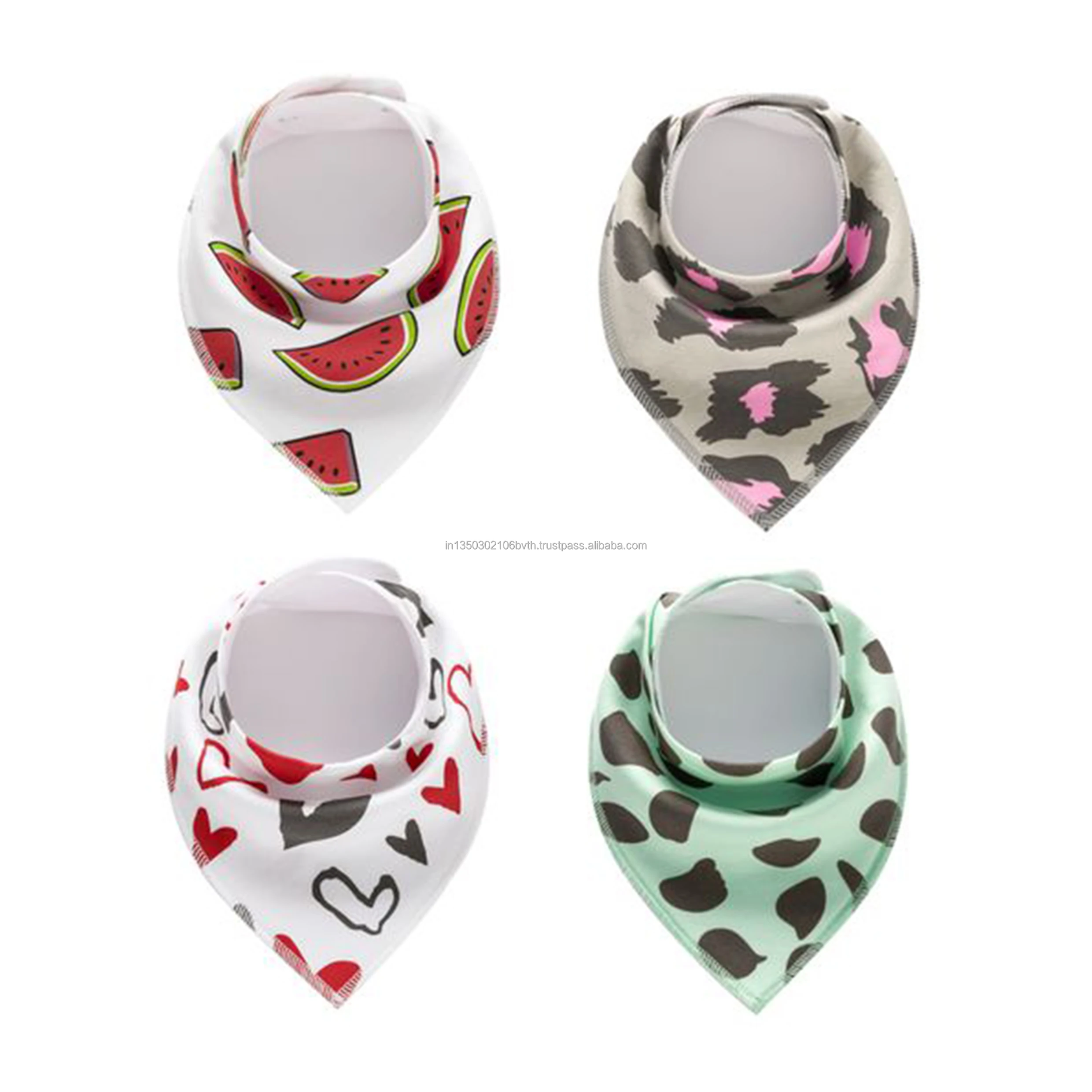 Disposable Bandana Bibs for Infants Toddlers Boys and Girls 100% Cotton Printed Pattern Snap Button Closure OEM Supply