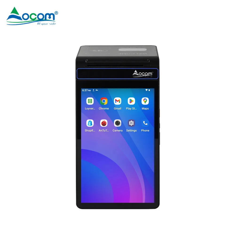 POS-T8 OCOM 8inch Android13 Handheld POS Terminal with Thermal Label and Receipt Printer