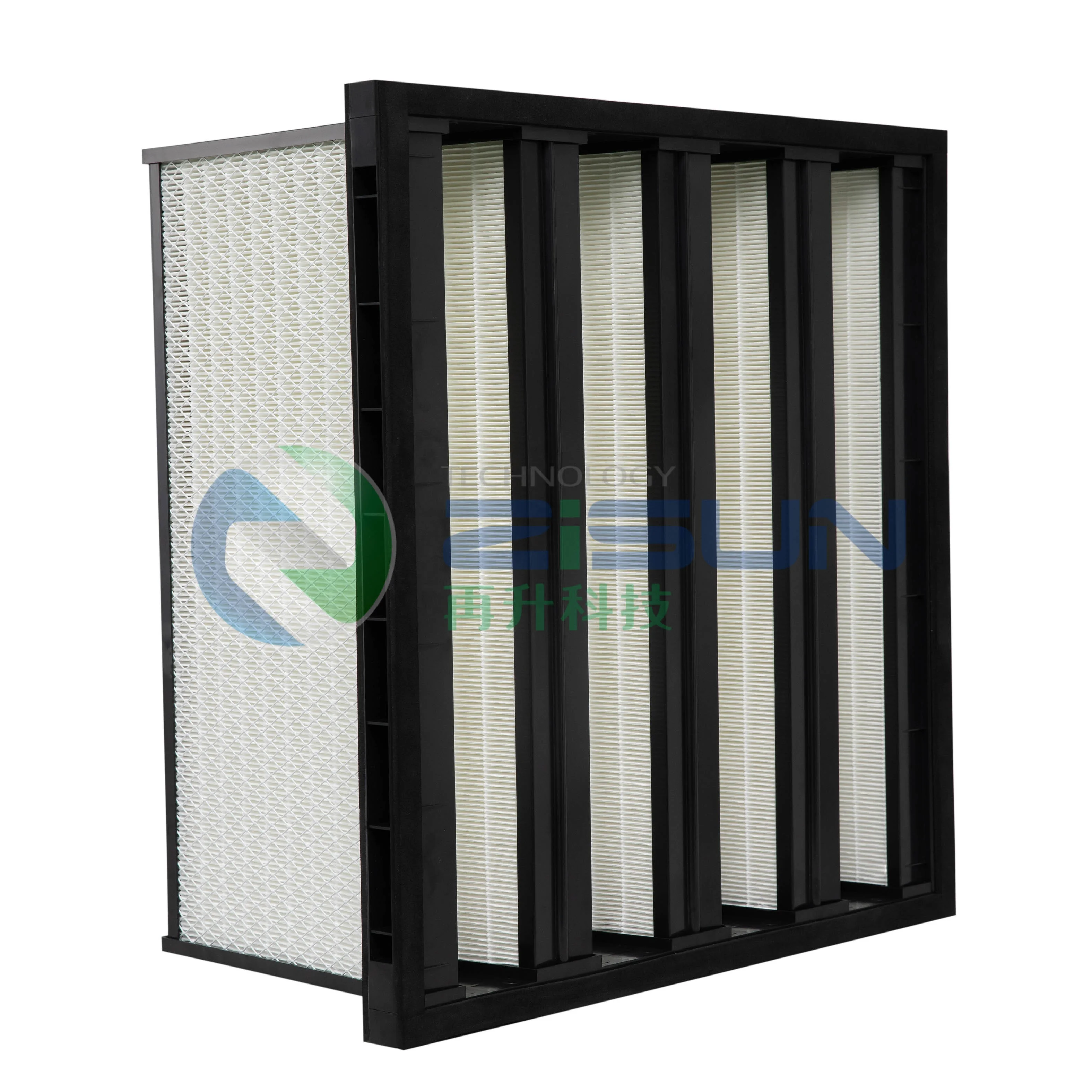 Hot Sale ABS Plastic Frame Mini Pleated Compact Hepa Filter Fiberglass W Shape V Bank Air Filter