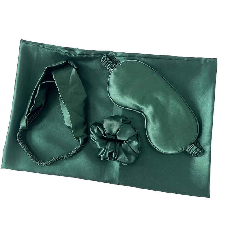 Hair Accessories Set Satin Pillowcase And Sleep Eye Mask with Headband
