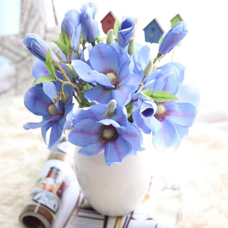 artificial flowers plastic magnolia decoration for wedding