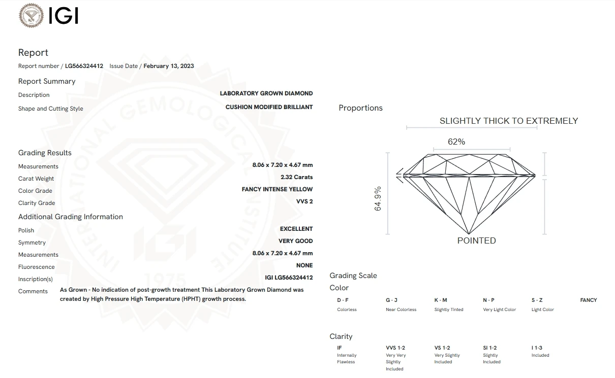 Wholesale 0.3-5Carat Top Supplier Round Radiant Cushion Cut Lab Grown Diamond HPHT IGI Diamond VS VVS SI Synthetic Diamond