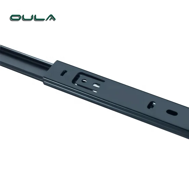 Furniture Cabinet 2 Fold Full Extension Under Mount Drawer Slides Soft Closing Hidden Buffer Slide Rail