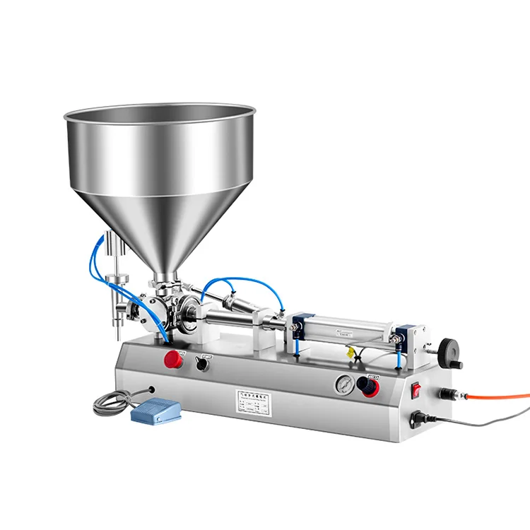 Pneumatic paste liquid dual purpose filling device semi-automatic filling machine