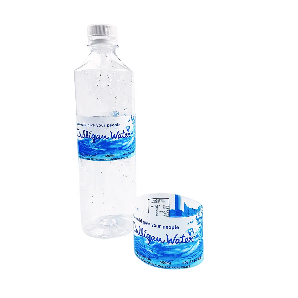 Custom OPP Wrap Around Label for Plastic Water Bottles OPP Hot Melt Glue Sticker Label for Juice Bottles