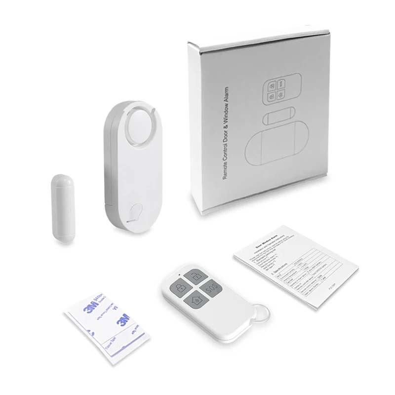 Vabiration Window Security Alarm White 130db Outdoor Remote Control Wireless Beep Sopund System Home Safety