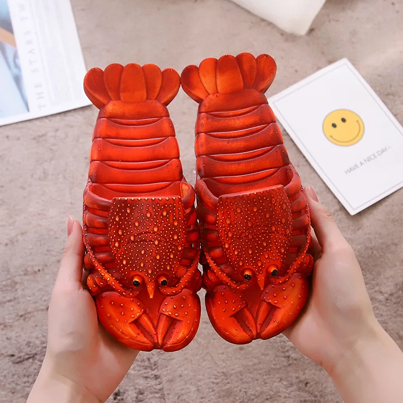 2023 Funny Lobster Slippers Casual Slides Animal Fishing Slippers Unisex Summer Beach Sandals Shoes