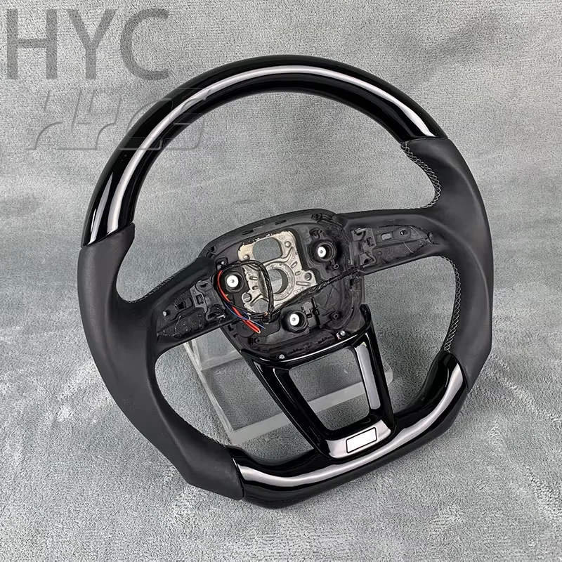 Customized car accessories For Audi A6 A7 A8 S6 S7 S8 C8 2018 2019 2020 2021 2022 2023 Gloss Black Steering Wheel