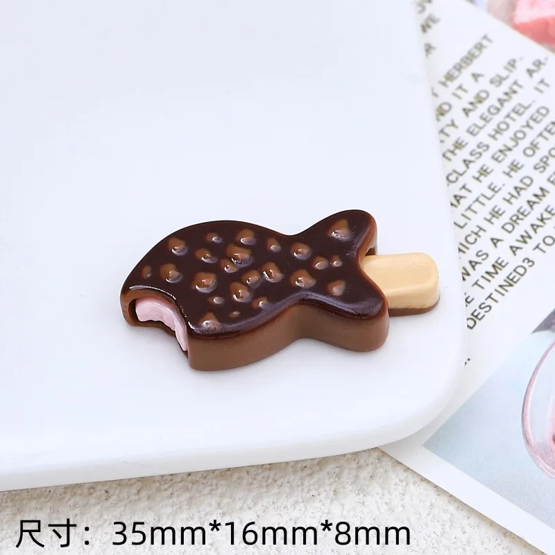 Hot Sales Diy Phone Case Hair Accessories Resin Pendant Resin Little Fish Chocolate Ice Cream For Decoration