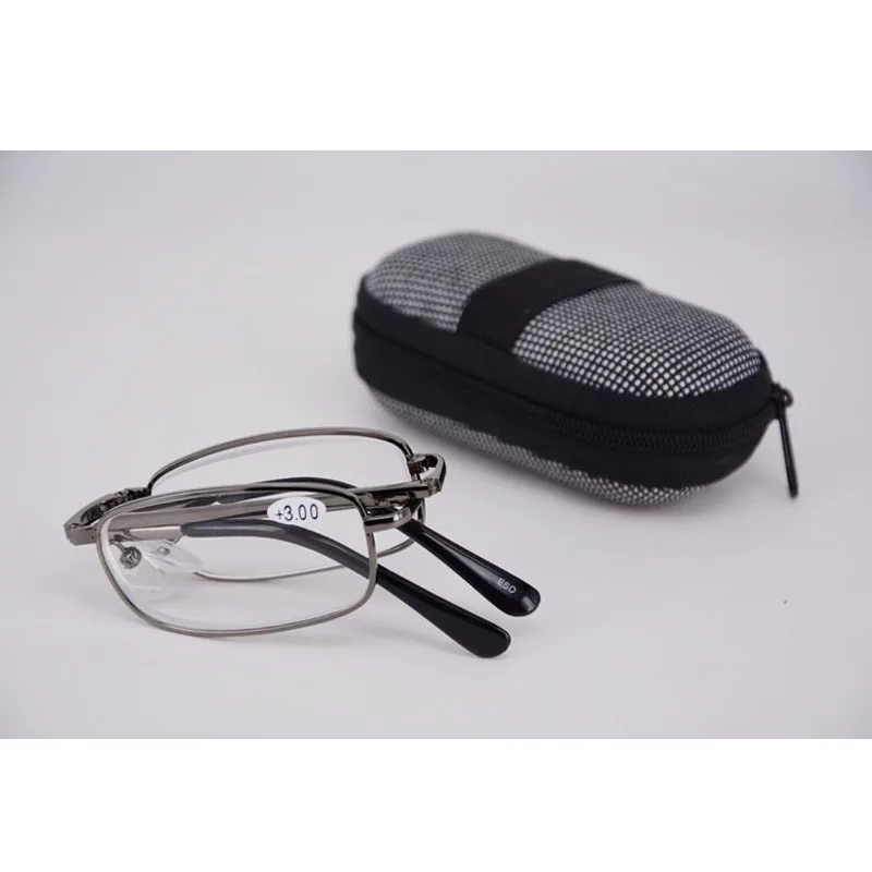 2022 New Designer Metal Frame Square Eyeglasses Foldable Reading Glasses