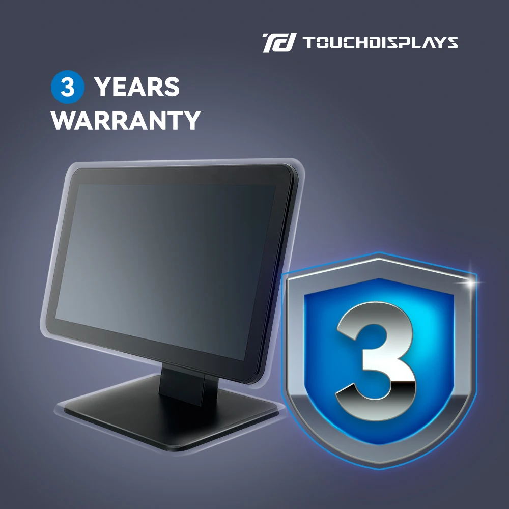 TouchDisplays 15.6 inch touch cash machine waterproof cash register dual screen pos supermarket pos system