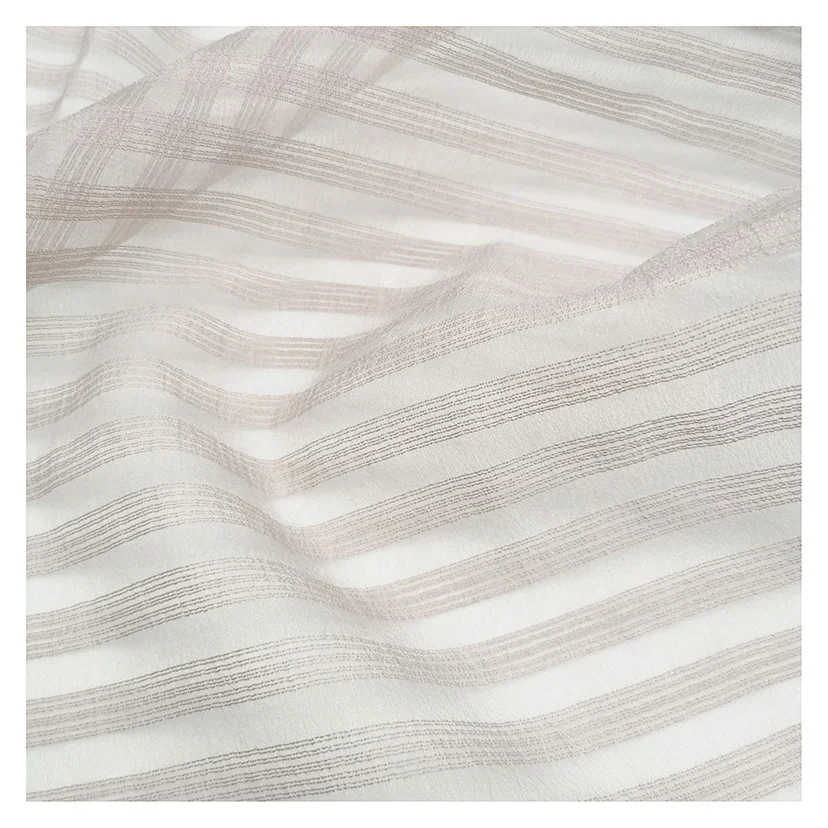 
stripe design crinkle organza fabric polyester sheer crepe organza dress fabric  (1600157899430)