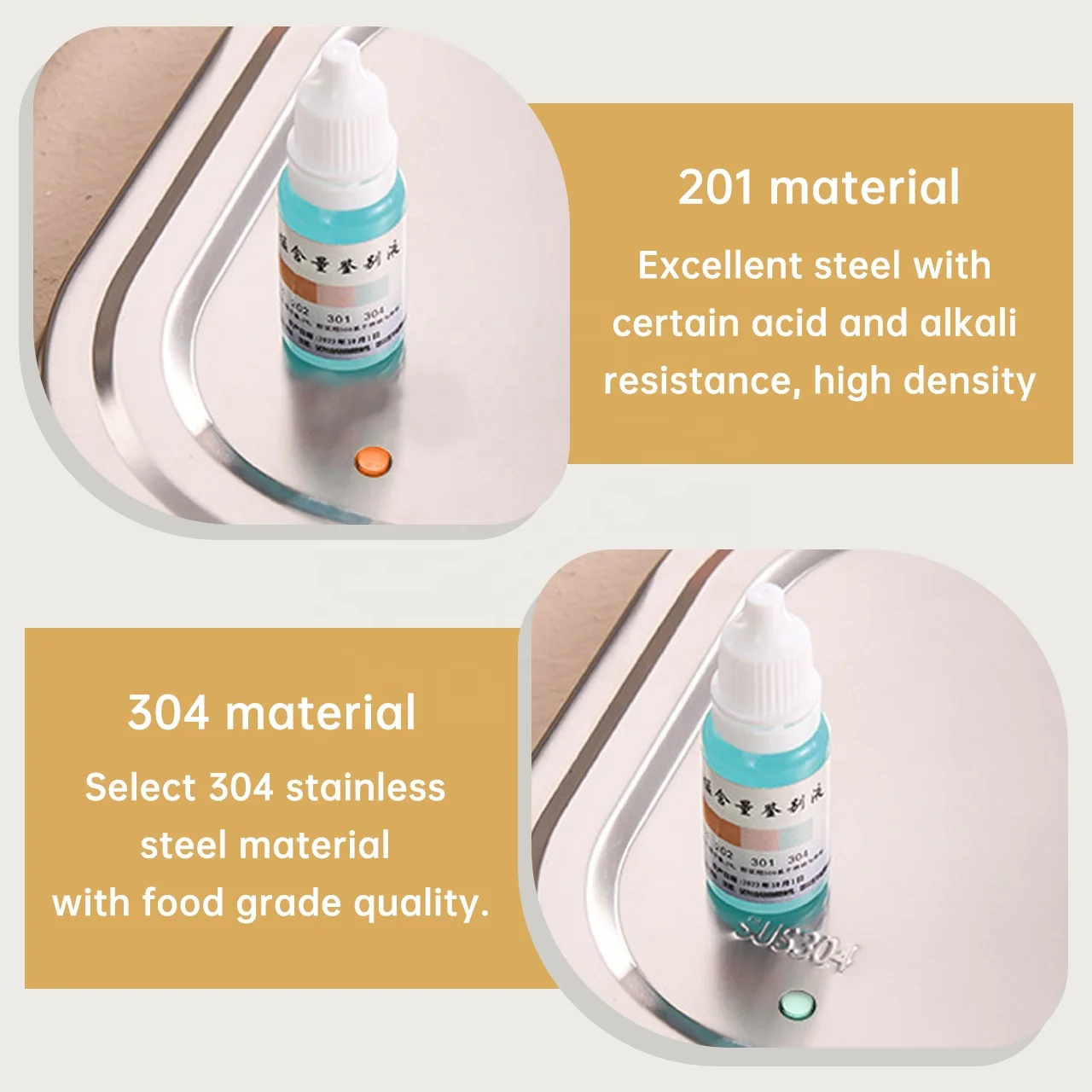 YITIAN School Lunch Box Fast Food 304 Stainless Steel Serving Divided Snack Dinner Plate Tray 5 Compartments Section With Lid