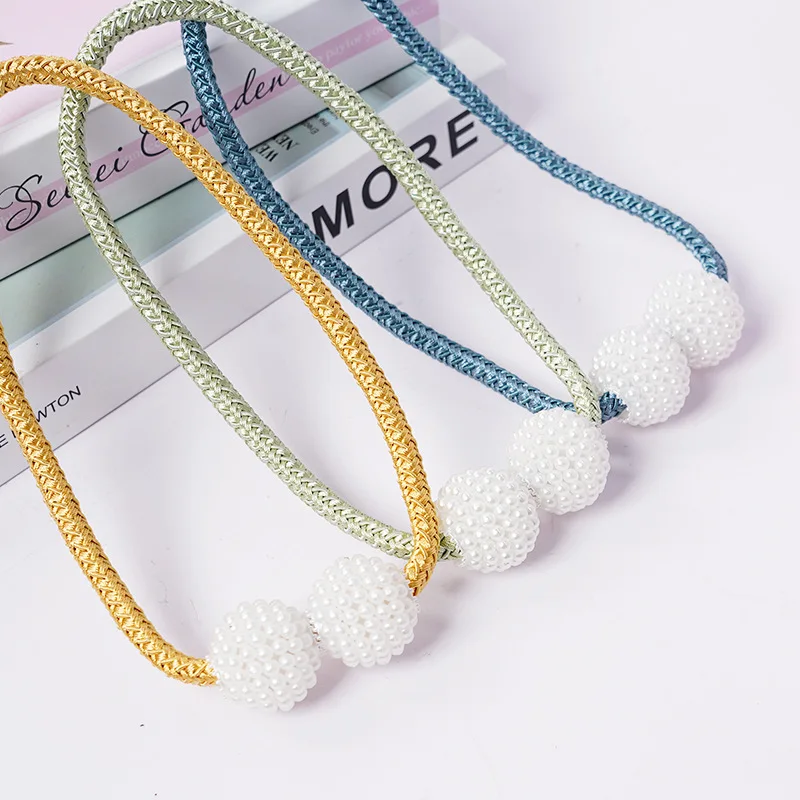 Popular home Drapery decorative support Weave Rope buckle tie back holdback holder Accessories magnetic curtain tiebacks