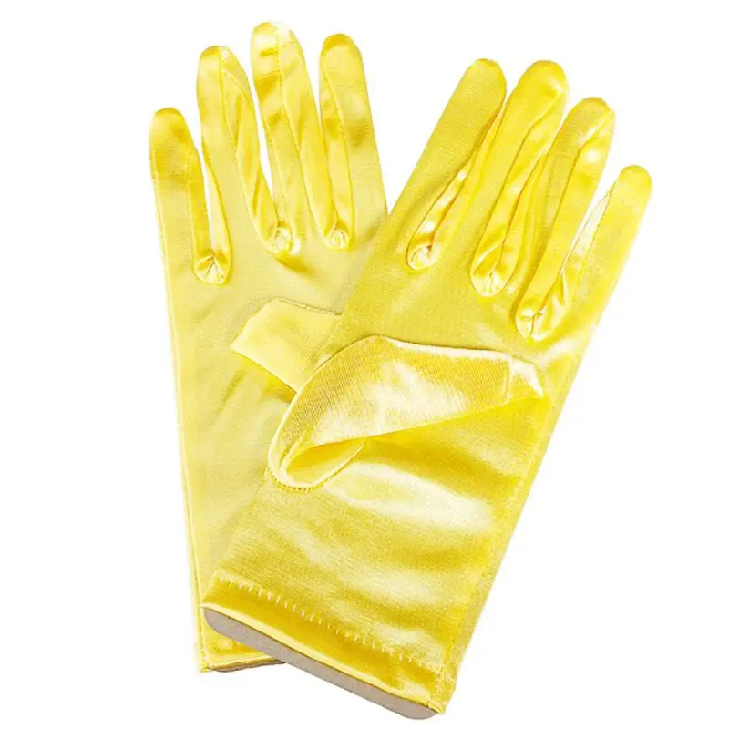 
Beautiful Wrist Length Short Satin Gloves 