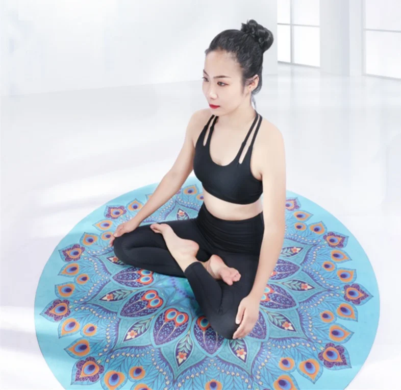 
2021 wholesale eco friendly round yoga mat custom circle yoga meditation mat  (60233485006)