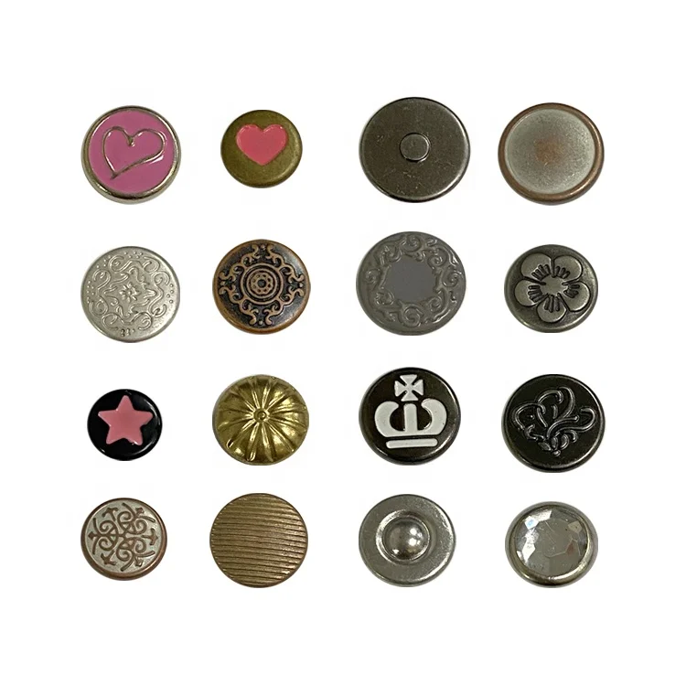 eco friendly sustainable factory stock dyeable enamel optional variety colorful custom button and rivets for kids clothing
