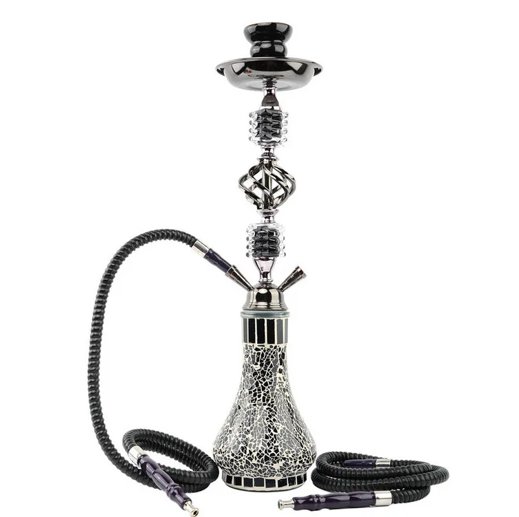 Stylish Hookah Blue Finishing Glass Shisha Hookah Smoking Accessories Smocking Pipe For Bars