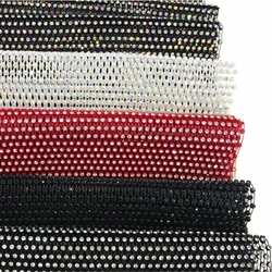 S069 plastic crystal trimming rhinestone plastic trimming rhinestone mesh fabric for dress