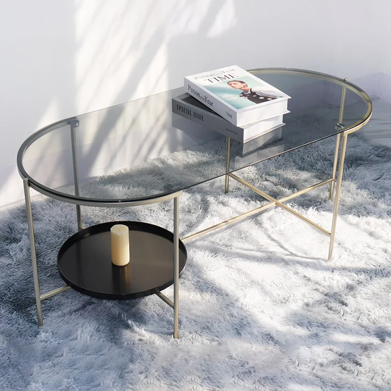 Coffee Table Set  Living Room Furniture Nordic Mirror Gold Luxury  Modern Glass Coffee Tables