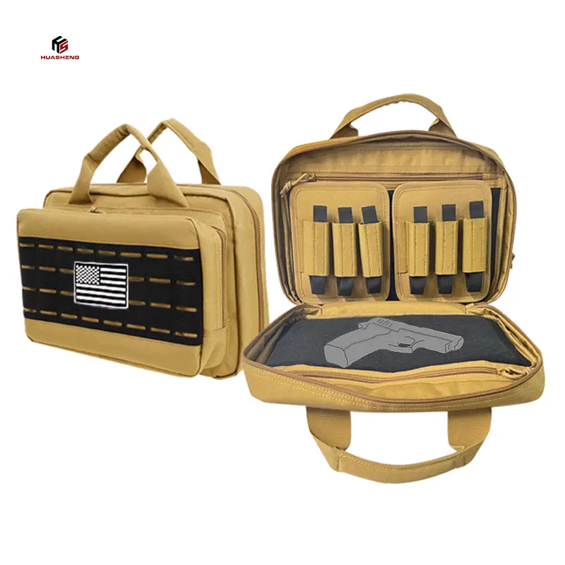 Factory Wholesale Tactical Double Scoped Tool Case Bag For Outdoor Range, Additional Magazine Storage Slots