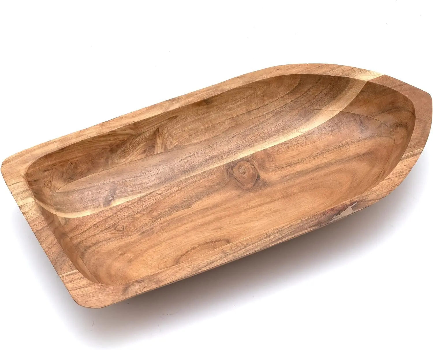 Serving Bowl, Boat Salad Bowl Approx. 40.64cm L x 15.24cm W x 12.70cm H 1478.70ml Capacity (Long Wooden Single)