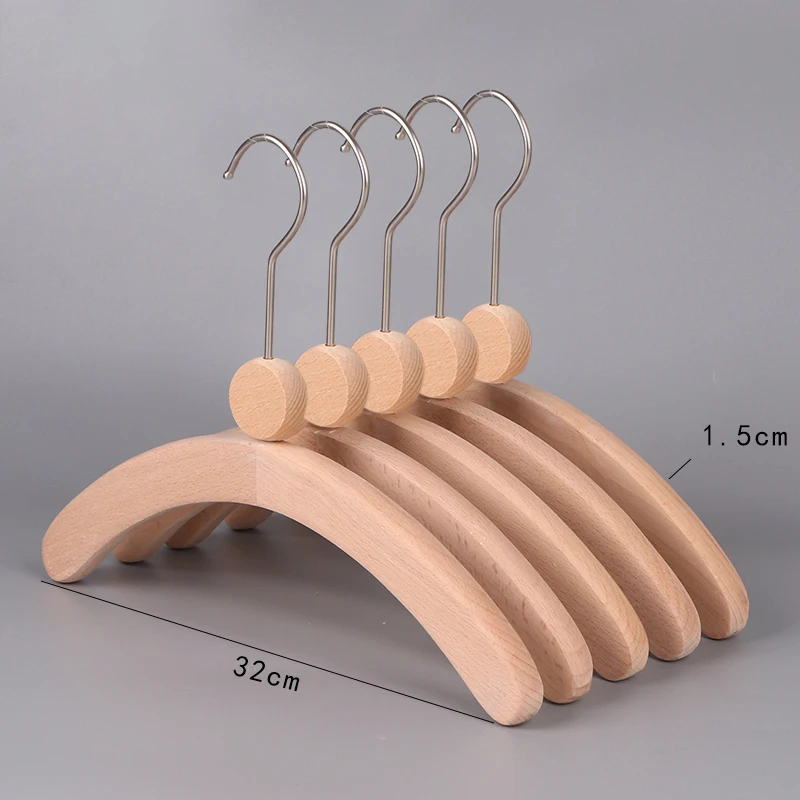 OEM Customized Small Baby Hanger Kids Store Dipslay Beech Wood Clothes Hanger for Children