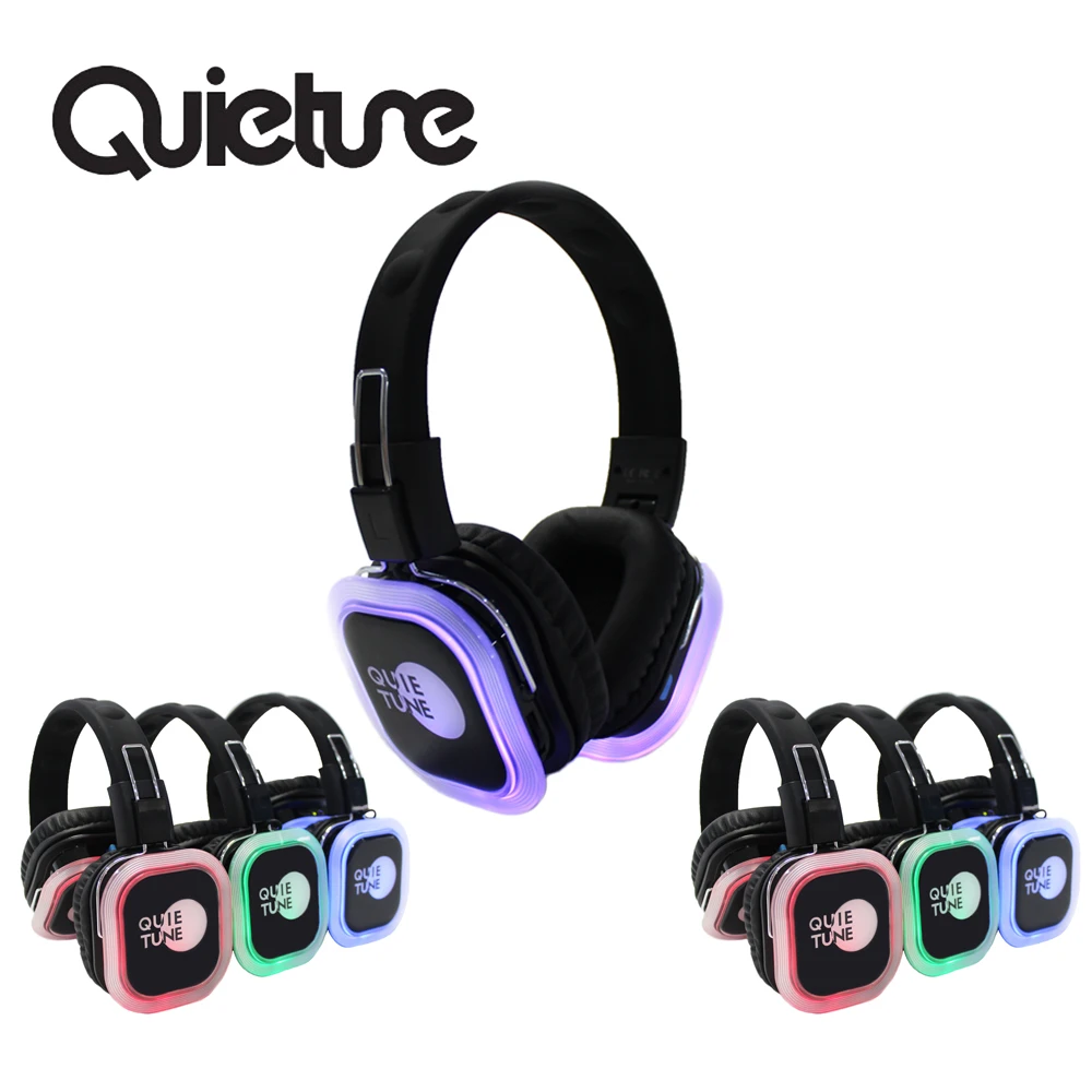Best Sale F39 HIFI Silent Disco Headphones and Wireless  LED Gaming  Headset  with 3 or more Channels 500m Control Range