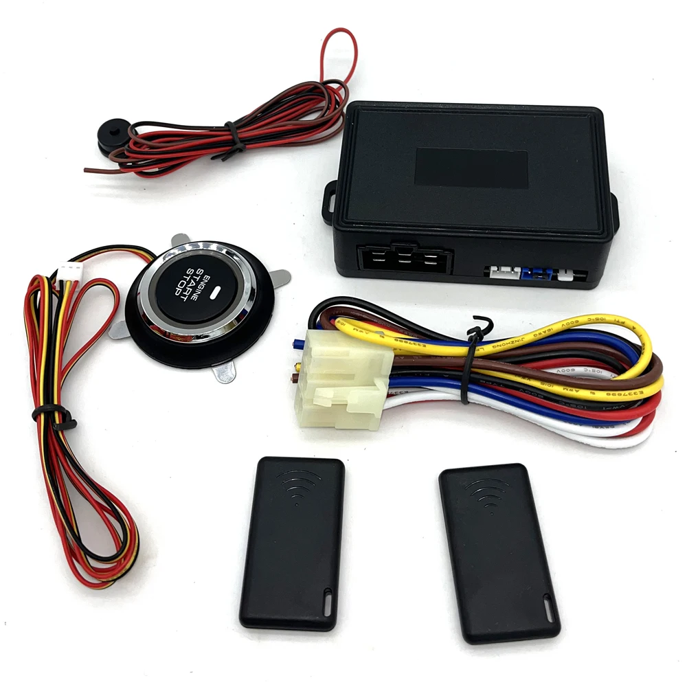 EFHIPS Auto Engine Push Start Button Car Immobilizer Start Stop Button Remote Control Anti-theft System