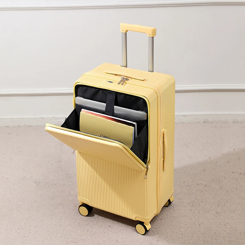 Wholesale Price High Quality Design Luggage Trolley Bag Front Opening Multifunctional SuitcaseTravel Bag With Open For Young