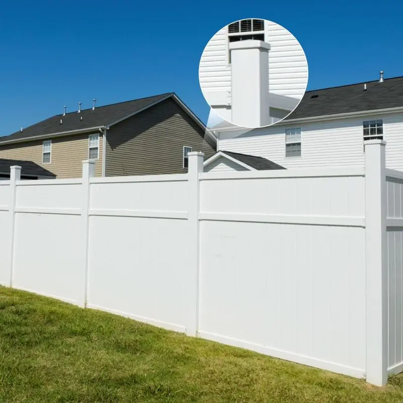 Vinyl PVC Privacy fences Garden Fencing 6x8ft and 6x6ft White durable yard contemporary fence Panels
