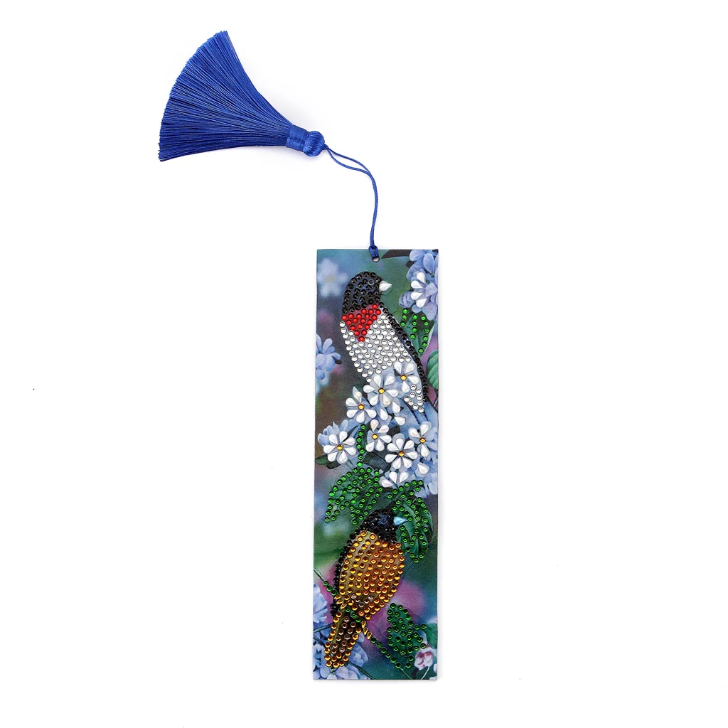 
 5D Diamond Painting Exquisite Owl Flamingo Leather Bookmarks Tassel Bookmarks Special Shaped Diamond Embroidery Craft decoration  