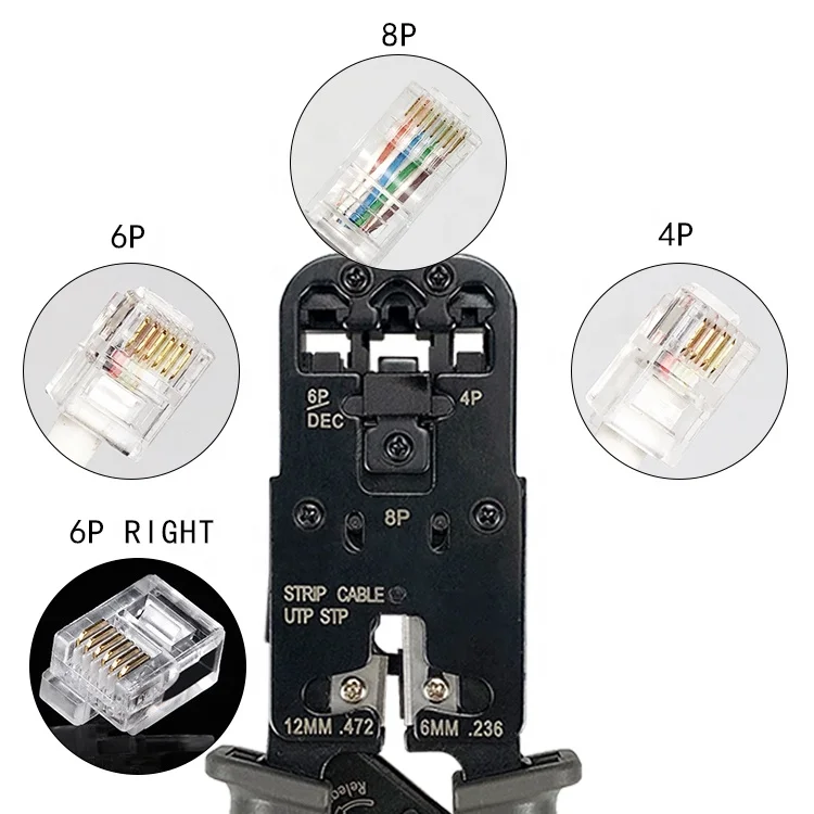 4  in 1 Network Cable Pliers For 4P 6P 8P Test UTP STP RJ11 RJ12 RJ45 Cable Crimping Network Tools