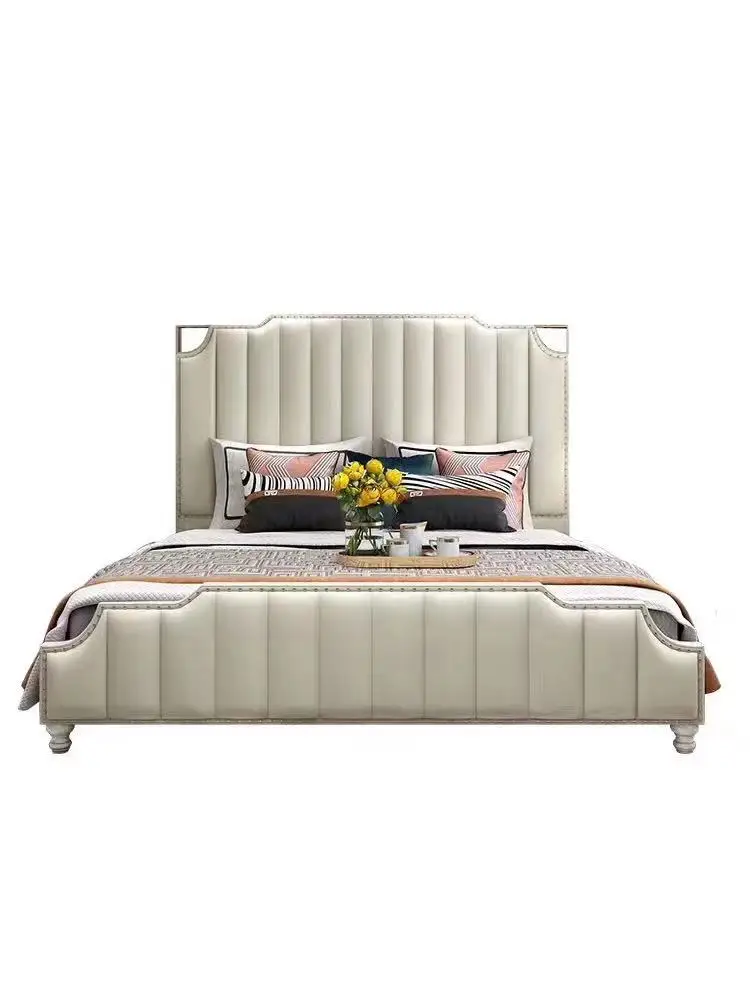 Modern simple cloth art double bed Northern Europe Can take apart the soft bed
