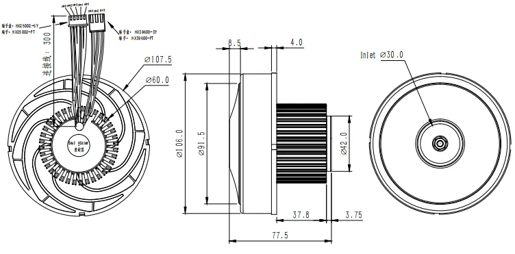 10kpa High pressure 48VDC industry fan airflow blower for home appliance