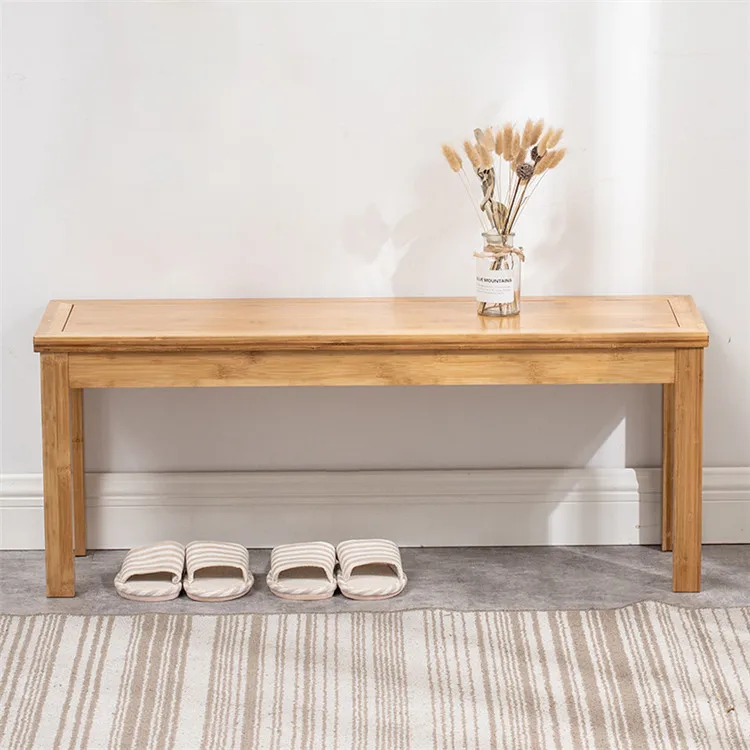 
New arrival home indoor living room rectangle bamboo natural long bench for office 