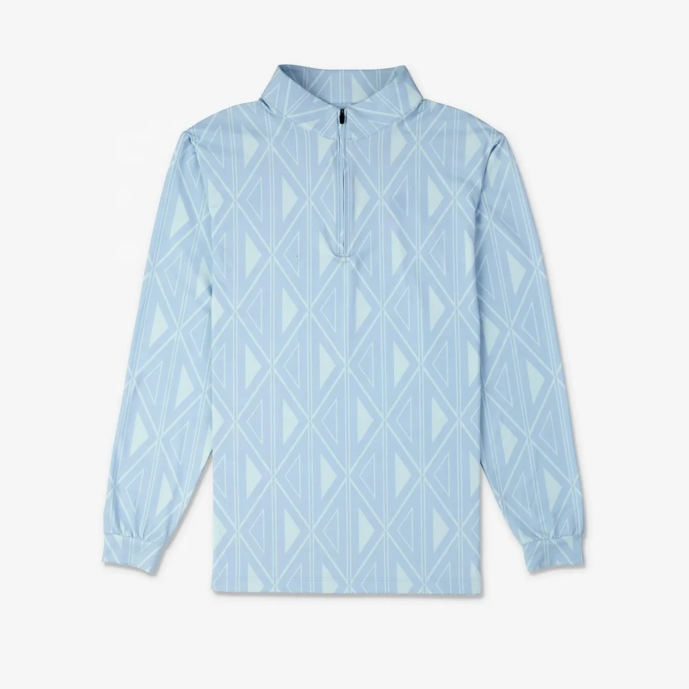 Wholesale High Quality Sublimated Golf Wear Polyester Spandex Golf 1/4 Quarter Zip Printed Pullover