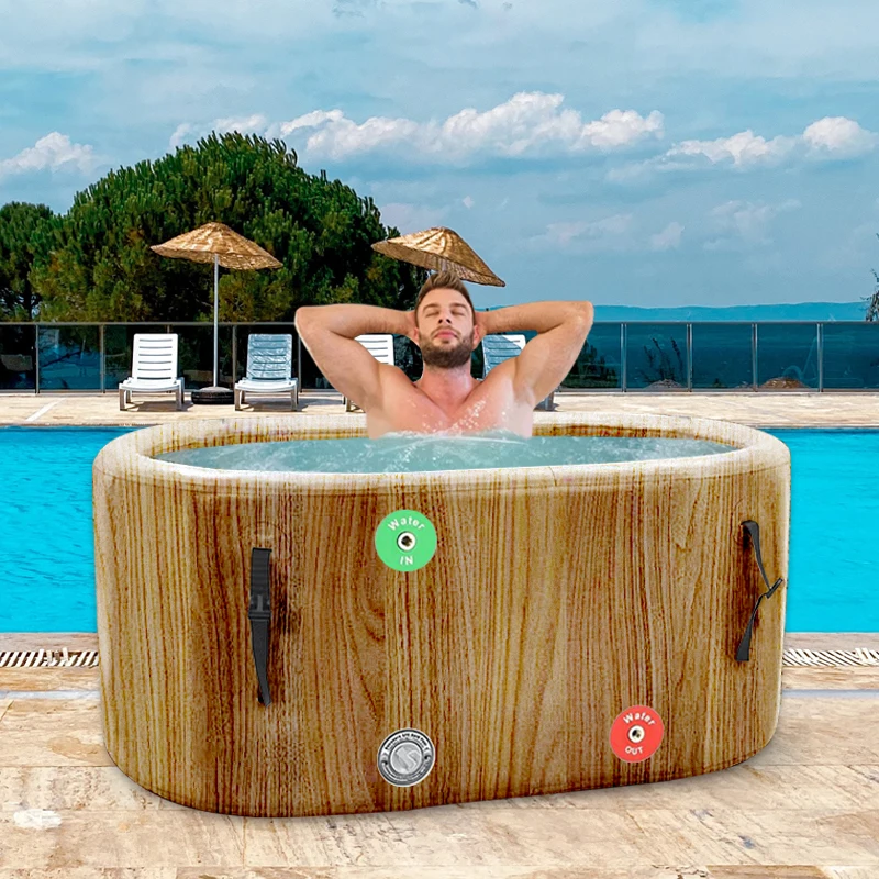 Wholesale Big 2 Person Wood Bathtubs Japanese Style Bathtub Outdoor Massage Tubs Foldable Deep Soaking Hot Spa Bath Tub For Sale