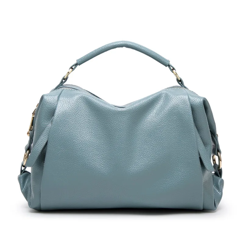 Korean Style Lichee Pattern Vegan Leather Bag Ladies One-shoulder Messenger Big Bag