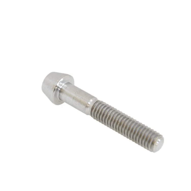China supplier DIN912 tapered  M6x35 hex socket tapered head cap Gr5 Tc4 Ti-6al-4v titanium fastener bolt screw for bicycle