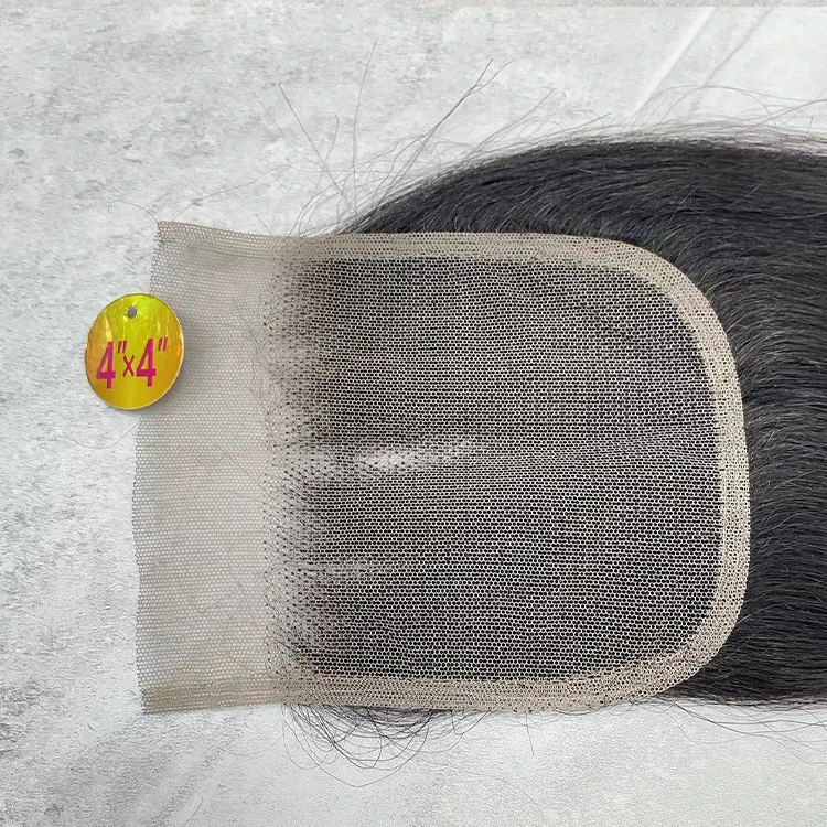 4*4 T Part Lace 6 pcs Set Straight Body Wave Curly Human Hair Blend Hair Weave Bundles For Women