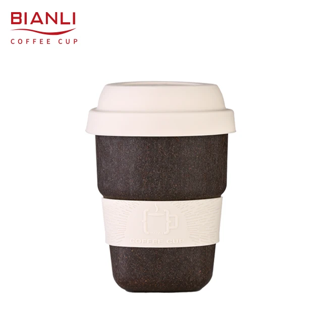 Custom Eco Friendly Coffee Grounds Plastic Travel Mugs Nordic Biodegradable Water Double Wall Reusable Coffee Cup