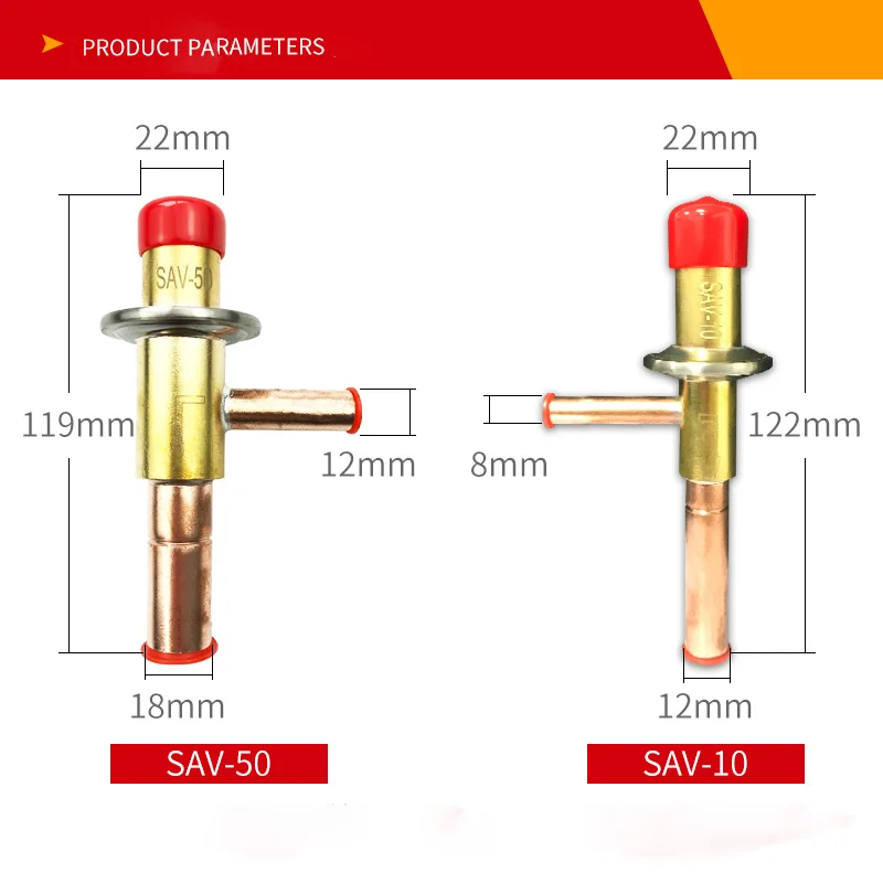 SAV Model Refrigeration Parts Copper Brass Water Control Bypass Valve for Compressor welded
