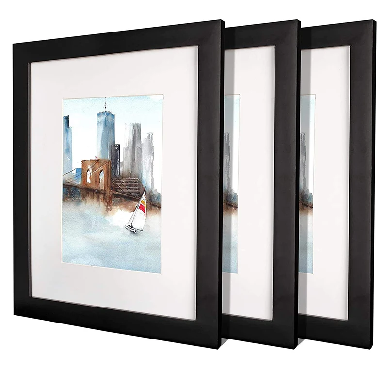 Hot sale A1,a2,a3,a4,a5,4x6,5x7,6x8,8x10,11x14,12x16,12x18,16x20,18x24,24x36 Black White Poster Photo Frame Picture Wood MDF
